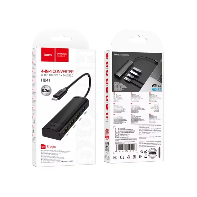 Hoco HB41 4-in-1 USB-C Hub (4-Port)