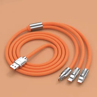 کابل تبدیل USB به USB-C/microUSB/لایتنینگ مدل 017 طول 1.15 متر