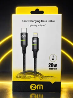 کابل شارژر فست شارژ زد ام ZM- Type C to Litening