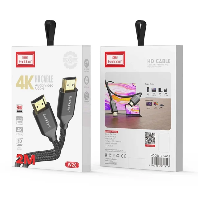 کابل HDMI ارلدام مدل ET-W26 طول 2 متر