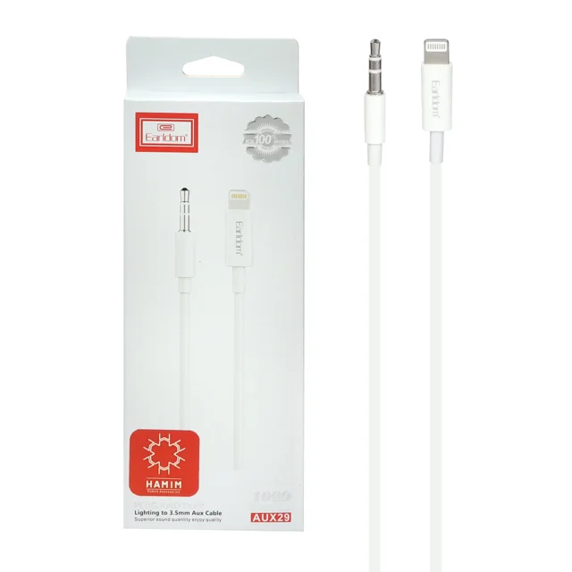 Earldom AUX to Lightning Adapter Cable, Model ET-AUX29, 1m Length