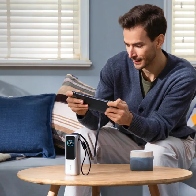 پاوربانک 100 وات انکر مدل A1695 ظرفیت 25000 میلی آمپر ساعت به همراه دو کابل USB-C 102926177