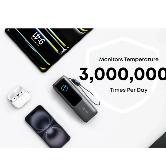 پاوربانک 100 وات انکر مدل A1695 ظرفیت 25000 میلی آمپر ساعت به همراه دو کابل USB-C 102926175