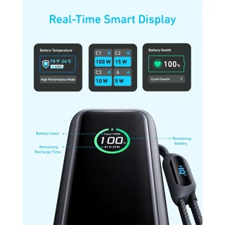پاوربانک 100 وات انکر مدل A1695 ظرفیت 25000 میلی آمپر ساعت به همراه دو کابل USB-C 102926078